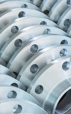 detail of flanges just after the manufacturing cycle has finished