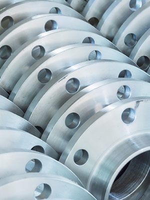 detail of flanges just after the manufacturing cycle has finished