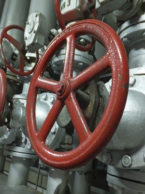detail of valves used in a chemical industrial plant